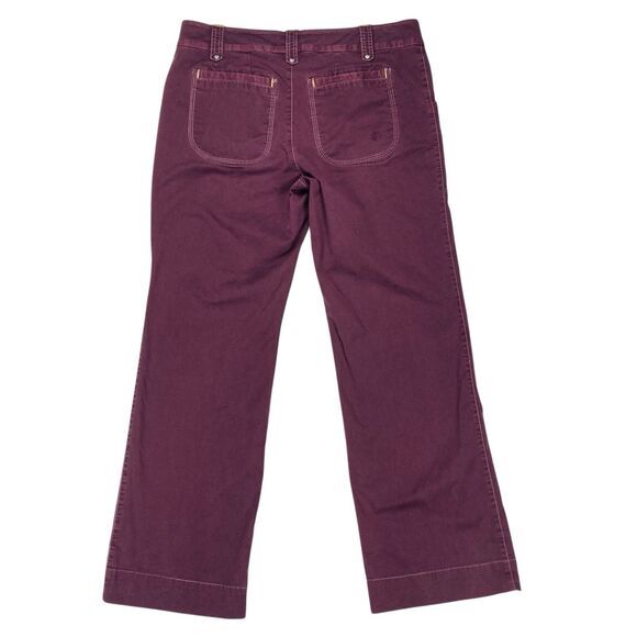 Athleta Corduroy Bootcut Pants Women 8 Burgundy Drawstring Yoga Stretch Everyday - Picture 5 of 12
